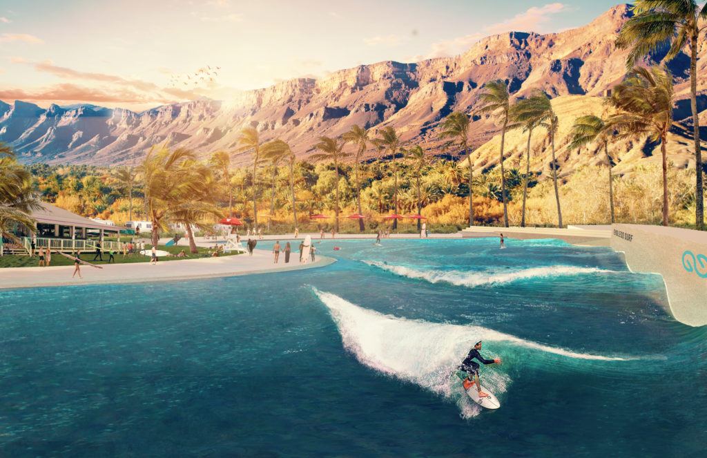 Artistic rendering of an Endless Surf wave pool